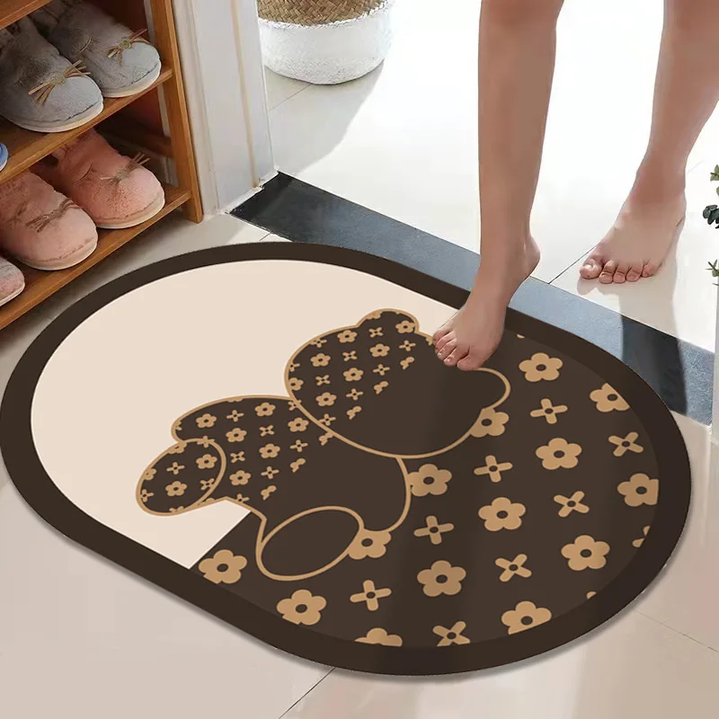 100% Polyester Microfiber Non Slip Waterproof OEM Customised Super Absorbent Cartoon Bathroom Rugs Living Room Mat factory