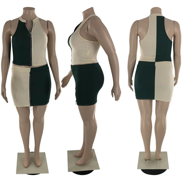 1041313 Best Seller Women Clothes 2021 Summer Plus Size Outfits Women 2 piece skirt set