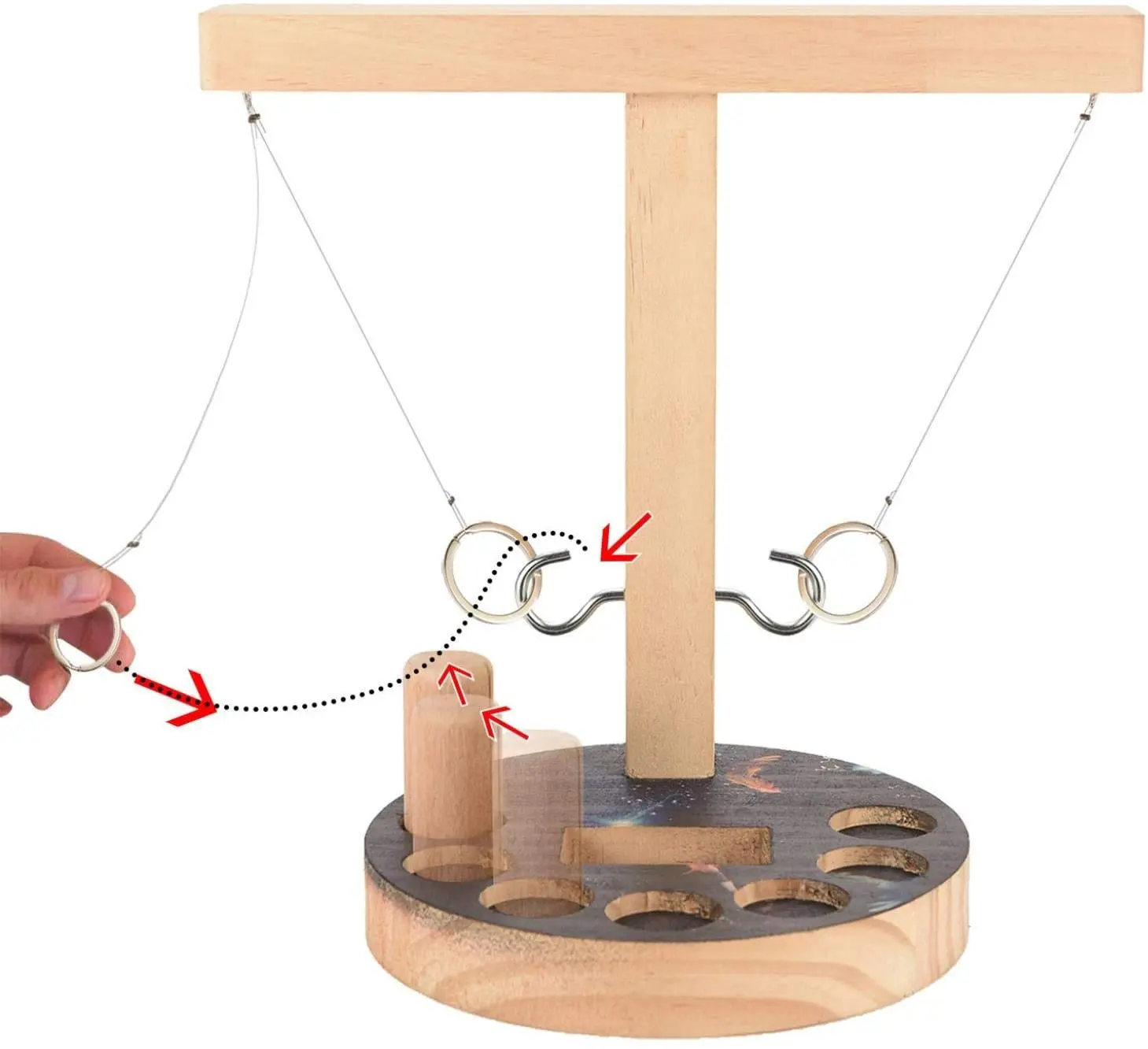 Уличные деревянные крючки-кольца ручной работы, быстрый ход, интерактивная игра «Все в одном», 7 отверстий, игры-кольца для взрослых