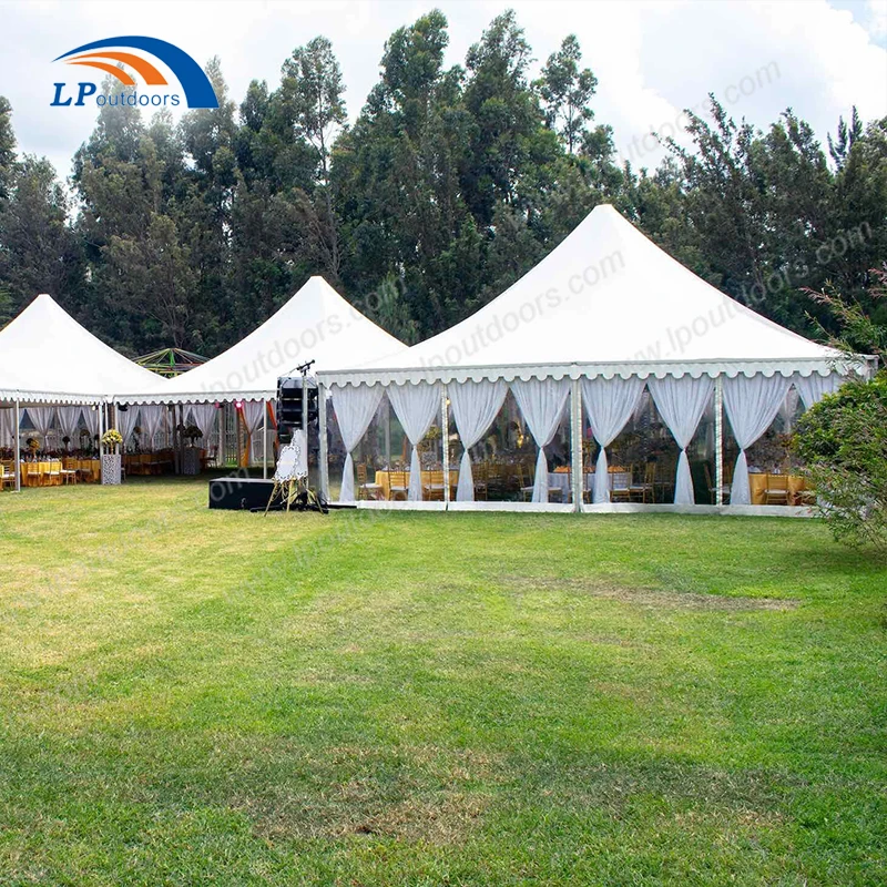 100 Personen 10x10 Aluminium Pagodenzelt B-Line Zelt Outdoor-Event-Festzelt  mit Dekoration fr Hochzeiten in Kenia