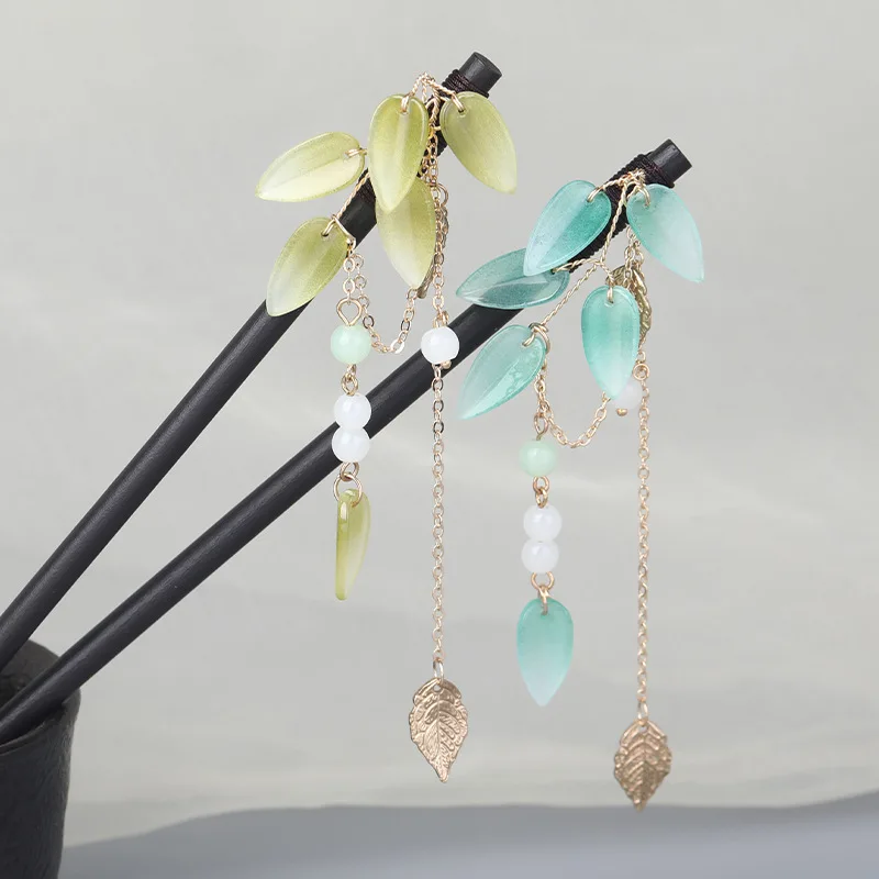 Женская деревянная заколка в старинном стиле с бамбуквой