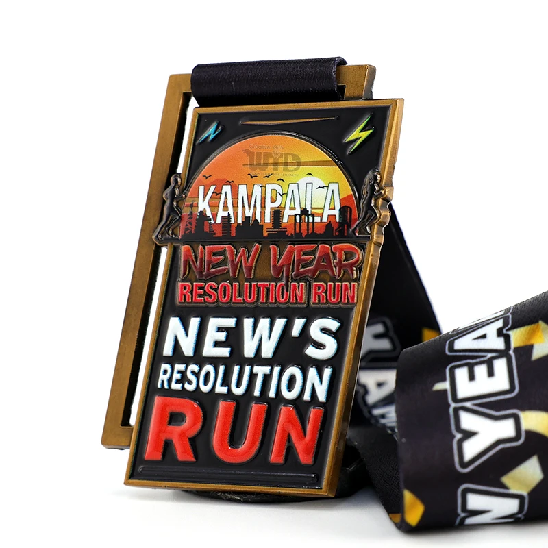 WTD Customizable School Graduation Medal Gold Chocolate Engraved Printable Medals for Grappling Marathon Custom Trophies Plaques