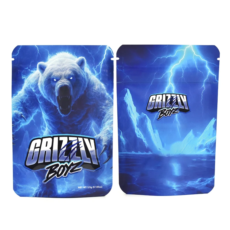Custom Printed Candy Gummies Packaging Smell Proof Doypack Resealable Aluminum Foil Mylar Ziplock Bag 3.5g 7g 14g 1LB