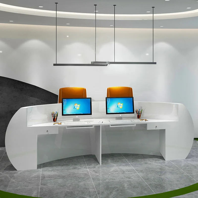 Zitai Luxury Round Curved Customer Service Desk Reception Office Salon ...