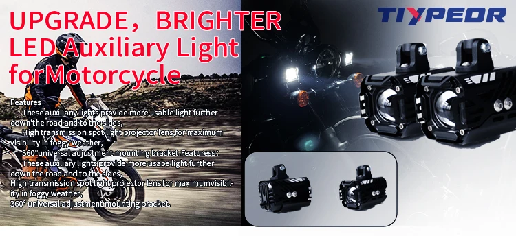 product tiypeor universal car motorcycle spotlight headlight fog light led auxiliary light assembly driving lamp for motorbike atv utv-2