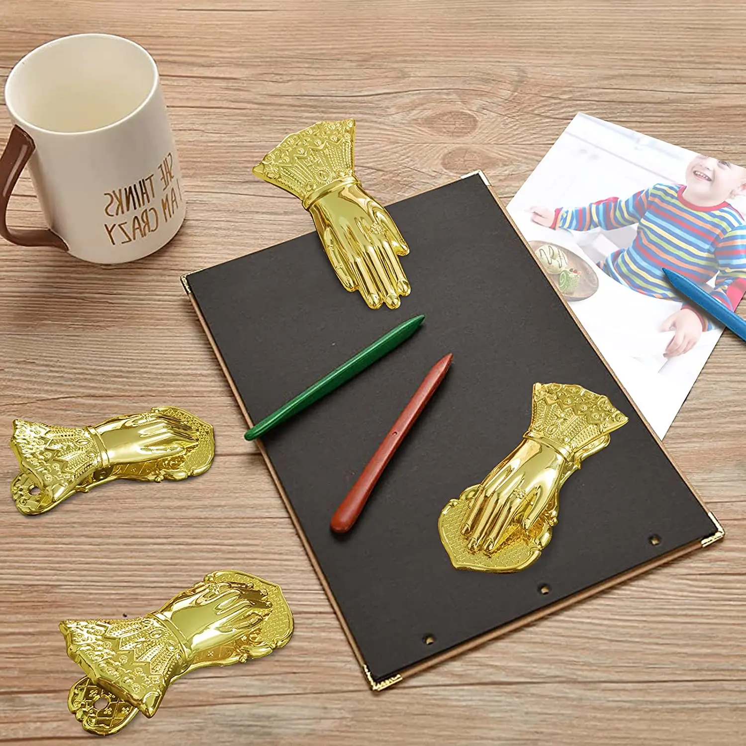 Vintage Lady's Hand Shaped Book Clip Gold Metal Paper Clips Travelers