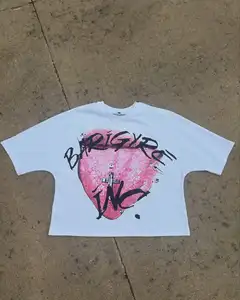 High Quality Luxury Brand Unisex Summer T-Shirt High Street Fashion Custom Print Graphic Tees Breathable Short Sleeve White