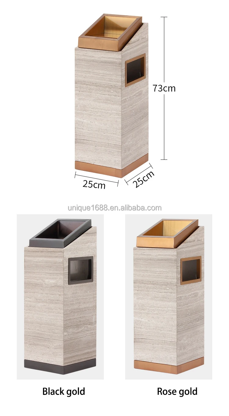 2022 New Luxury Hotel Lobby Marble Trash Bin Soot Storage Bin Garbage
