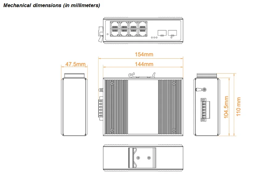 product ip40 metal housing wide temp sfp options compact high density 10 port managed industrial ethernet switch-2