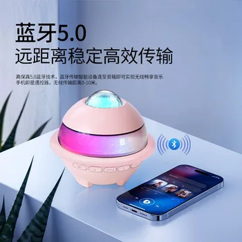 Planet Mini Wireless for Bluetooth Karaoke Set for Children RGB LED Lighting Microphone 5W Home KTV Sound System for Computer