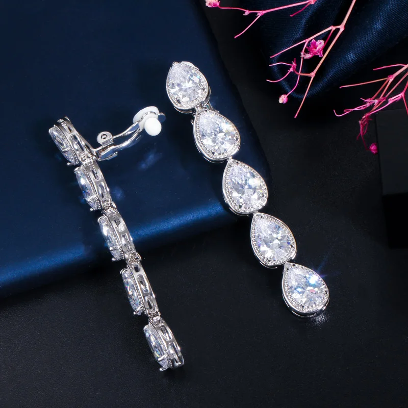 Clip On Non Dangle Earrings Clip-On Dangling Cross Earrings Steel - Main Image