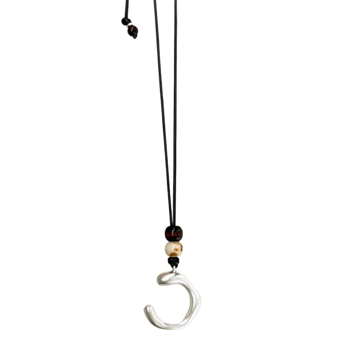 Luxury Brass C-shaped Pendant Necklace