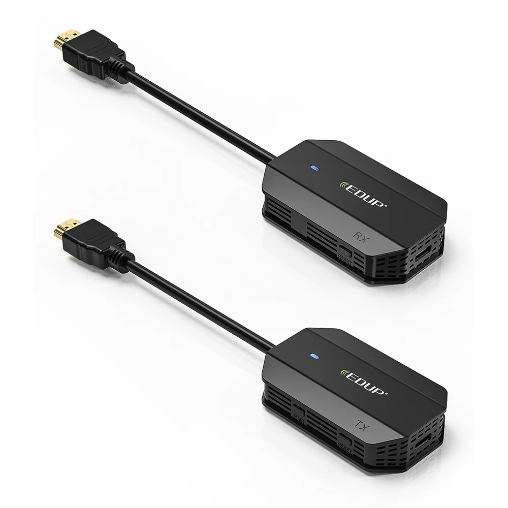 Transmisor y receptor HDMI inalámbrico, kit extensor HDMI EDUP 1080P con  adaptador tipo C y micro USB, 98 pies/30 M Plug and Play para transmisión  de