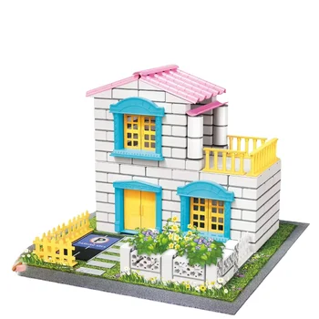 Hot Sale children's educational toys simulation brick cement villa wall building house hands-on toys Children's Day gift