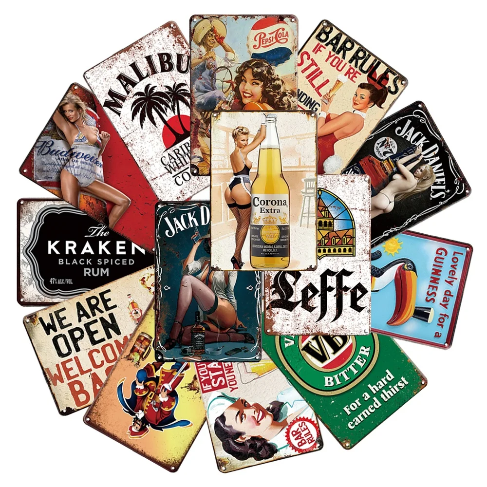 Custom Metal Signs Metal Sign Custom Decor Wall Bar Crafts Old Printing Retro Vintage Metal Tin Signs