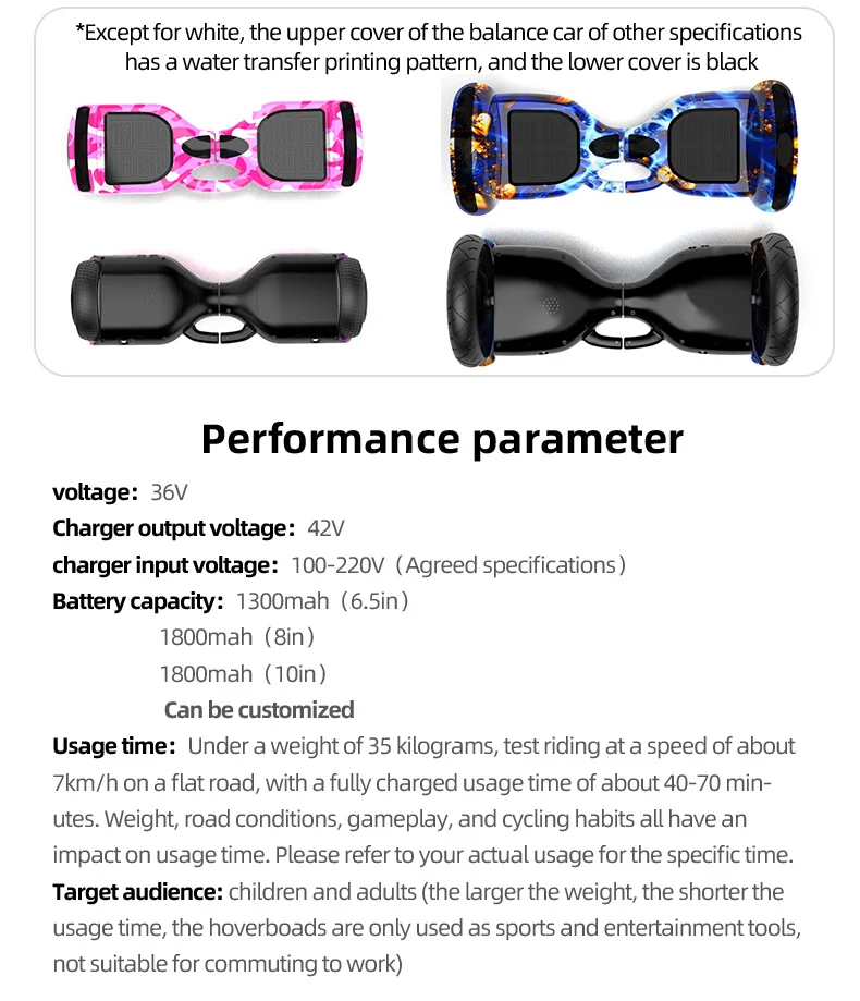 Best Price Hoverboard Scooter with LED Lights & Bluetooth Many Colors Available Self-balancing Scooter