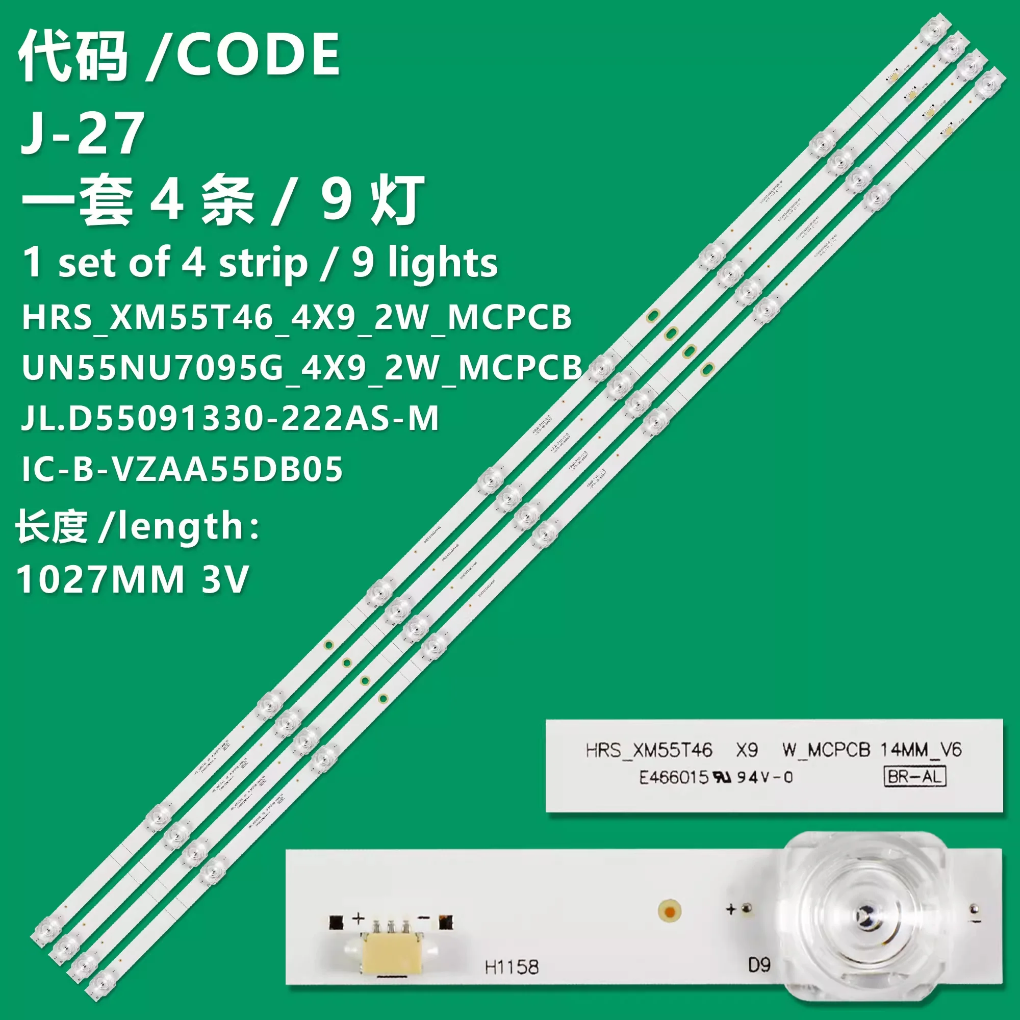 55 Inch TV LED Backlight Strip - 9 Lamp 3030 2W3V IC-B