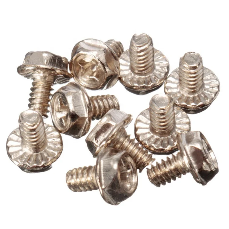 Nickel Plating Round Head PC Mounting Computer Screws PC Case Hard Drive Motherboard Mounting Screws Computer Case Fixed M2.5 X 6MM,100PCS 