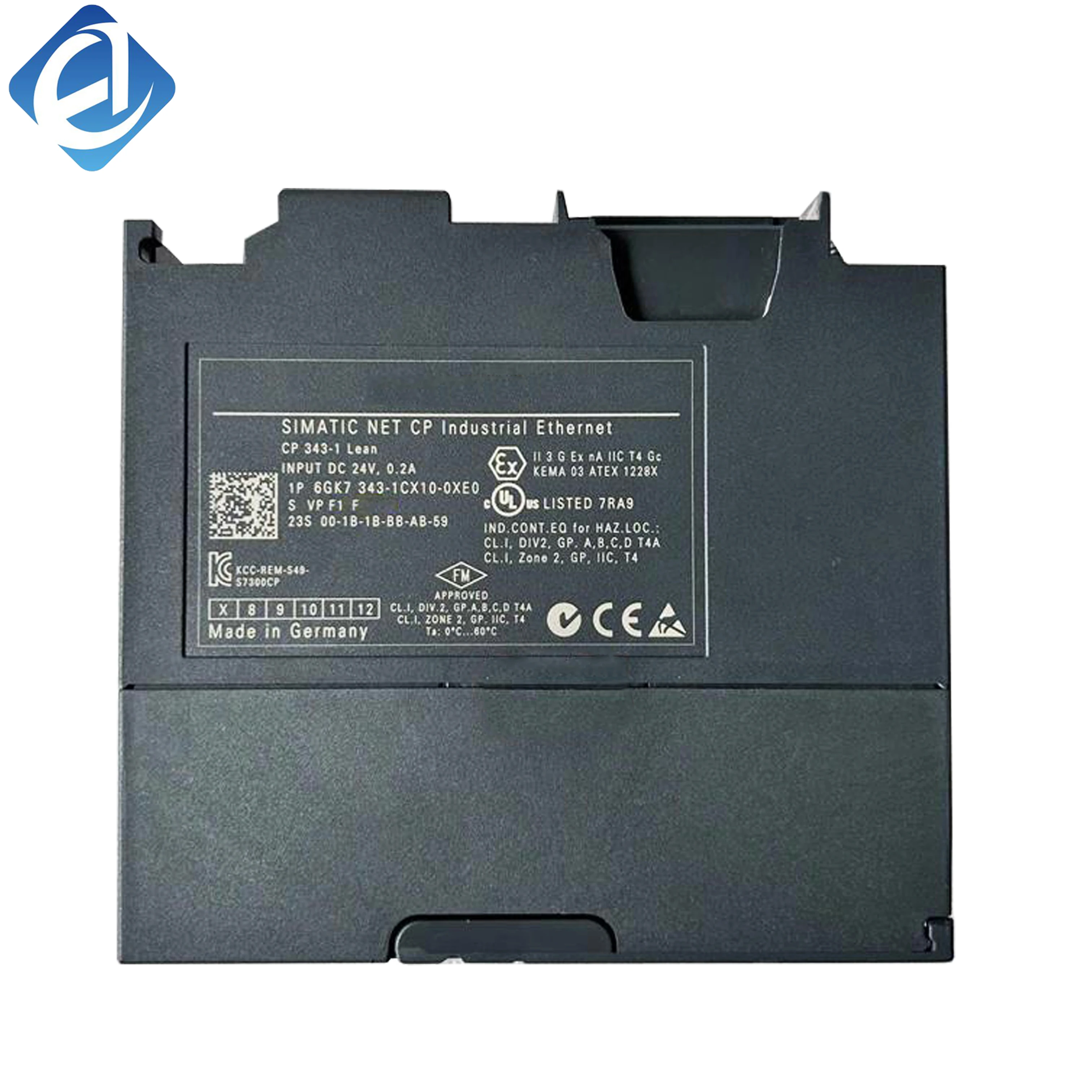 New Original 6GK7343-1CX10-0XE0 S7-300 Ethernet communication module. Realizes Profinet network data transmission, PLC networking and remote monitoring, stable signal connection, applies to industrial distributed control