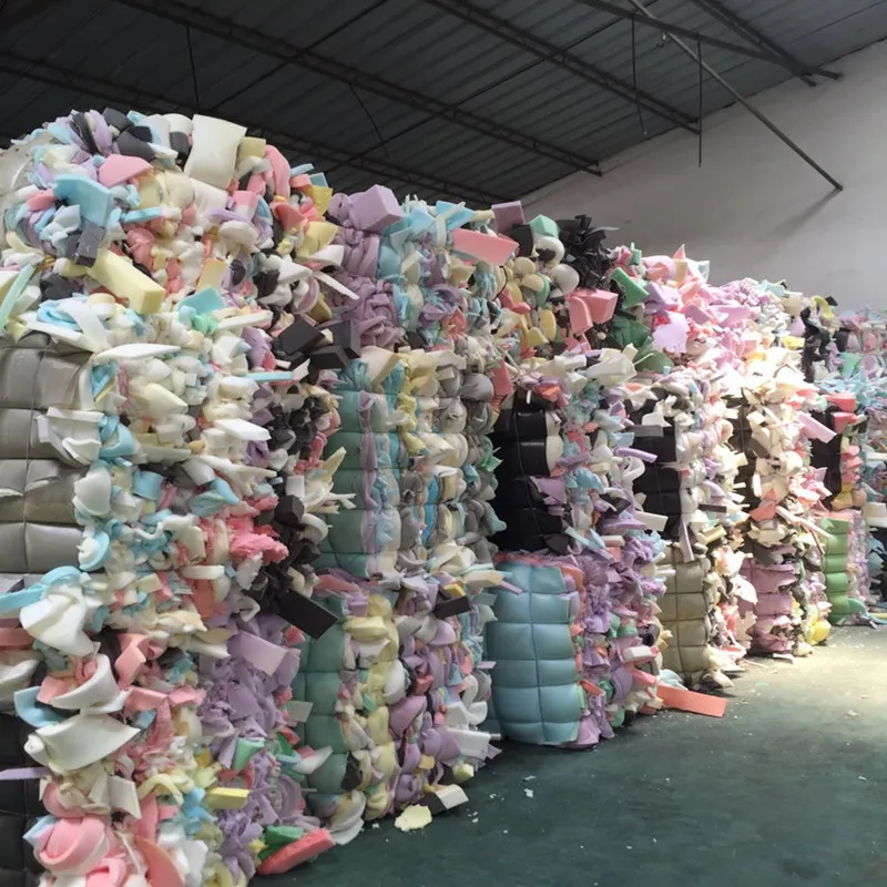 
100% Clean And Dry Mixed Color Leftover Foam Scrap Recycled Furniture foam waste PU Foam Scrap in bales 