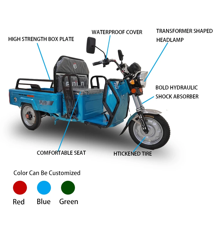 Convenient Operation 200kg Three Wheel Electric Tricycle/motorcycle