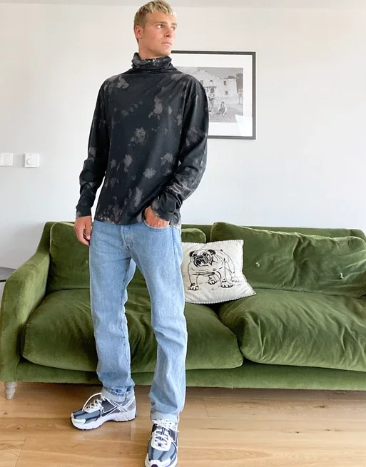 Oem Mock Neck T-shirts Tiedye Turtle 