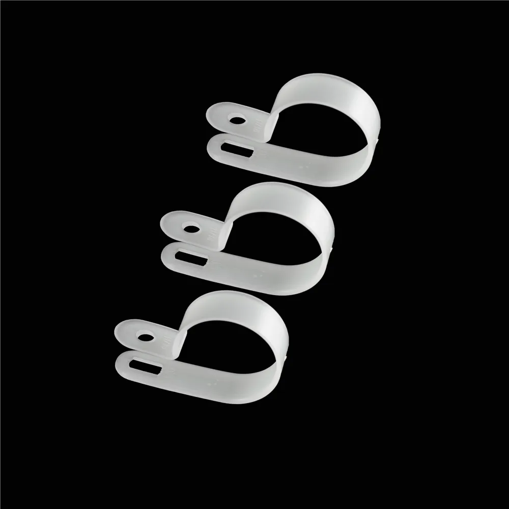 Nylon Screw Mounting R Type Cable Clamp Fastener  Plastic Wires Cord Clip Fixer Holder Organizer