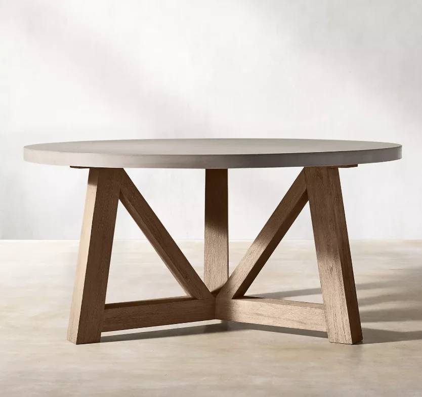 french simple design furniture modern style teak round dining