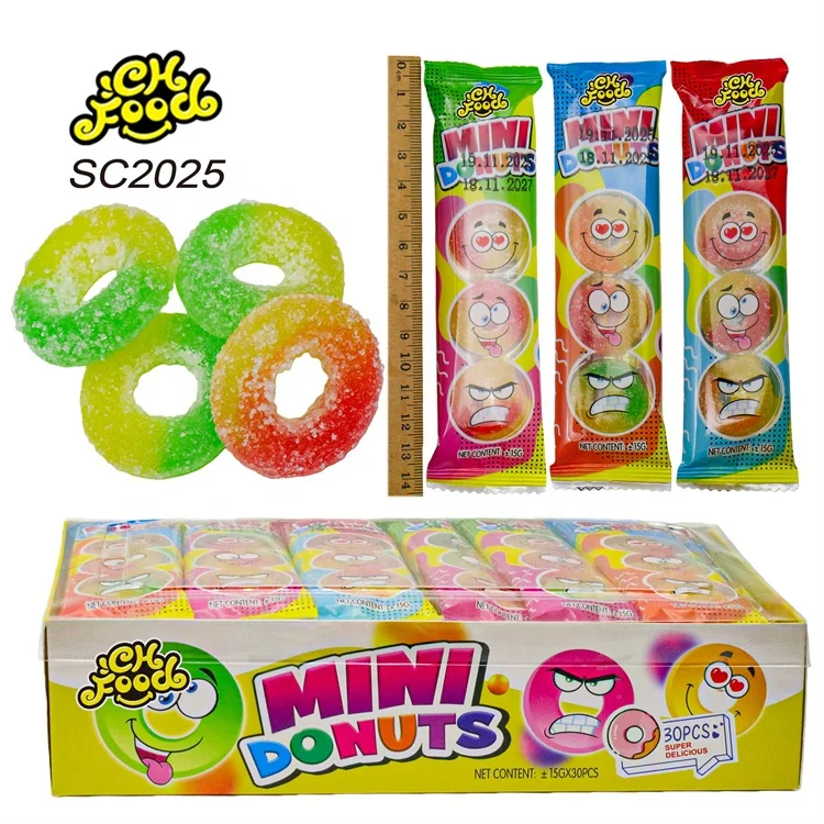 Sugar Coated Mini Donuts Shape Gummy Candy