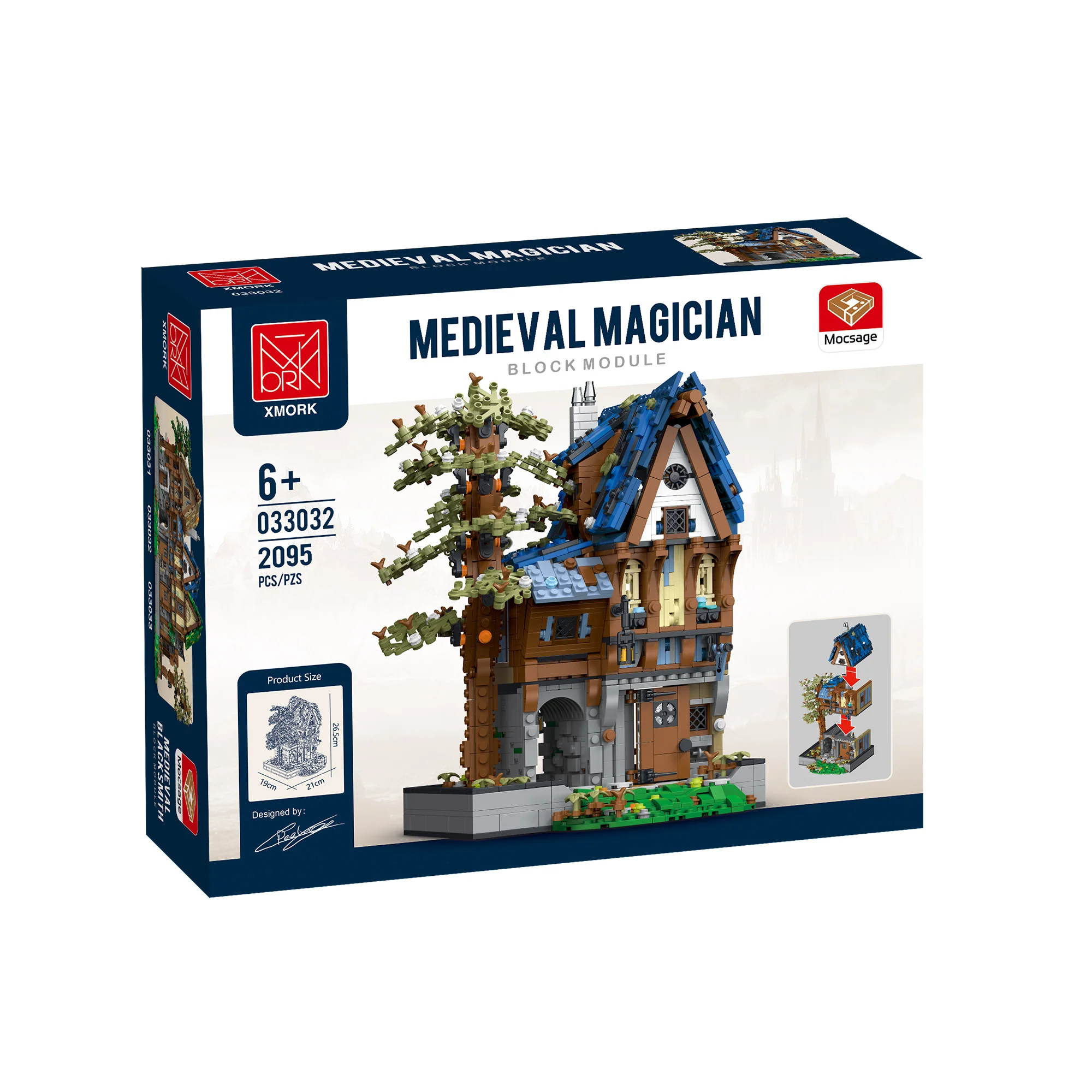 MORK 033032 Medieval Magician Building Blocks Sets City Street Series Model Building Blocks Toys  for Children