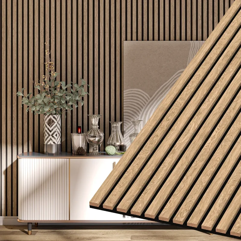 Oak Acoustic Slat Wood Wall Panels Pannelli Fonoassorbenti Wall Slat ...