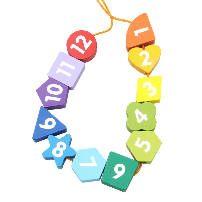 Wooden Shape Color Sorting Clock Teaching Time Number Blocks Puzzle Stacking Sorter Jigsaw Montessori Early Learning Toys