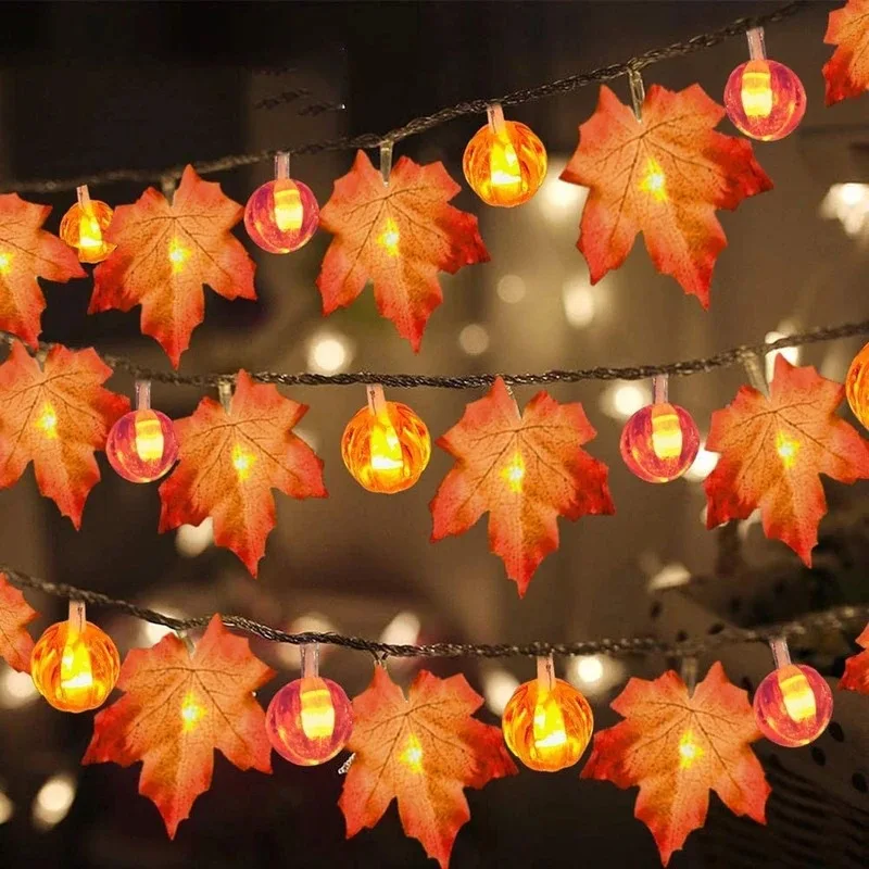 battery operated leaf lights