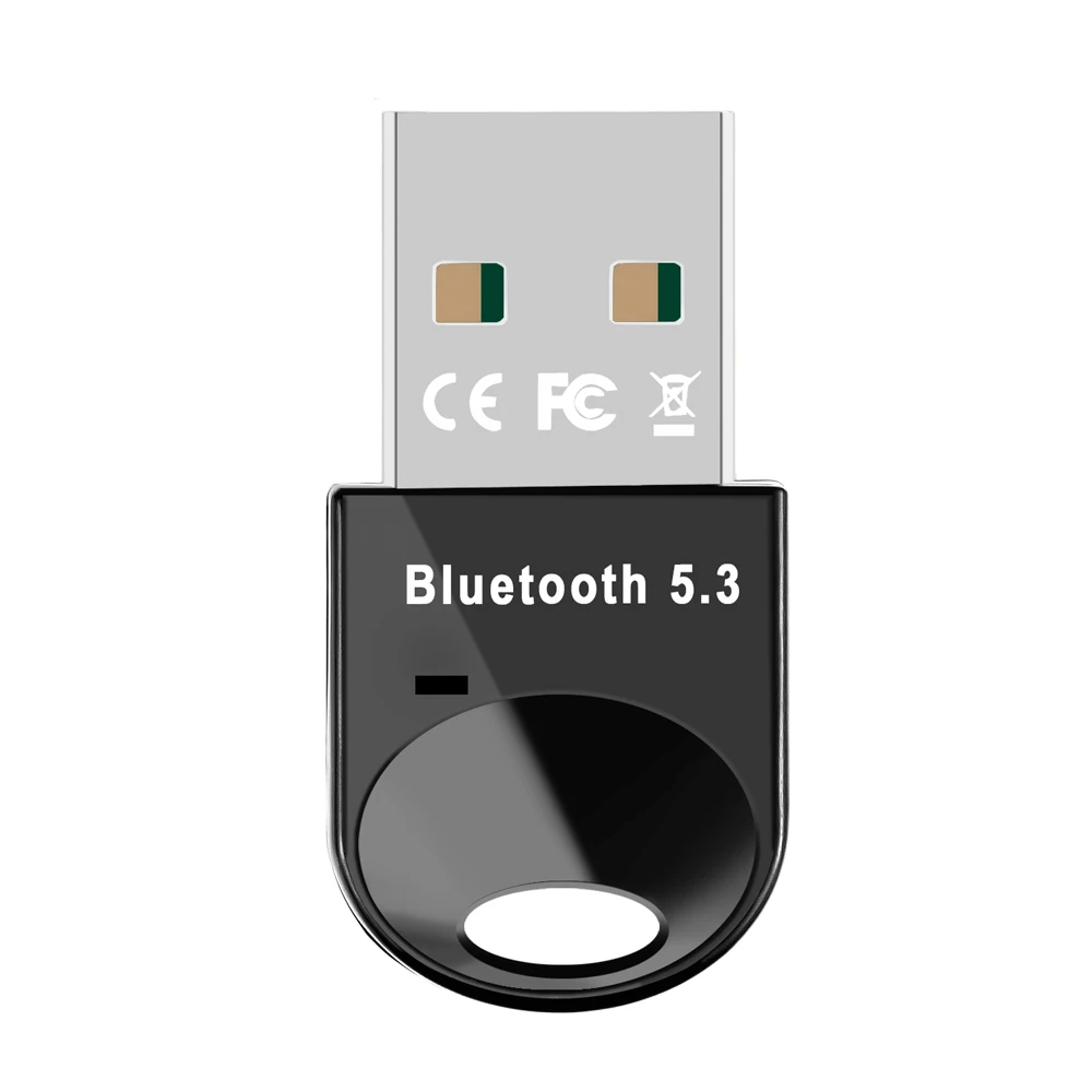 USB Blue Tooth 5.3 Adapter for PC Supports Windows Win11/10, Mini 5.3+EDR Bluetooth Dongle Receiver&Transmitter for PC