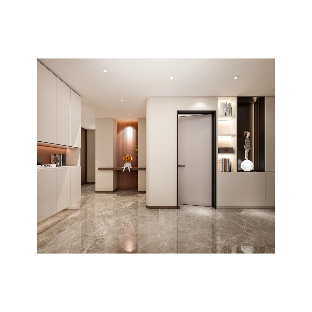 View of Customized Stylish Flat Panel Doors Solid Wood New Model For Modern ...