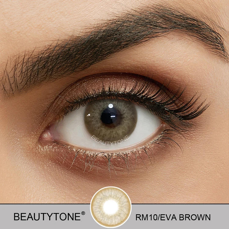 HOT fresh looking Chinese cosmetic wholesale color contact lens cheap 3 tone soft yearly  eye colored contact lenses