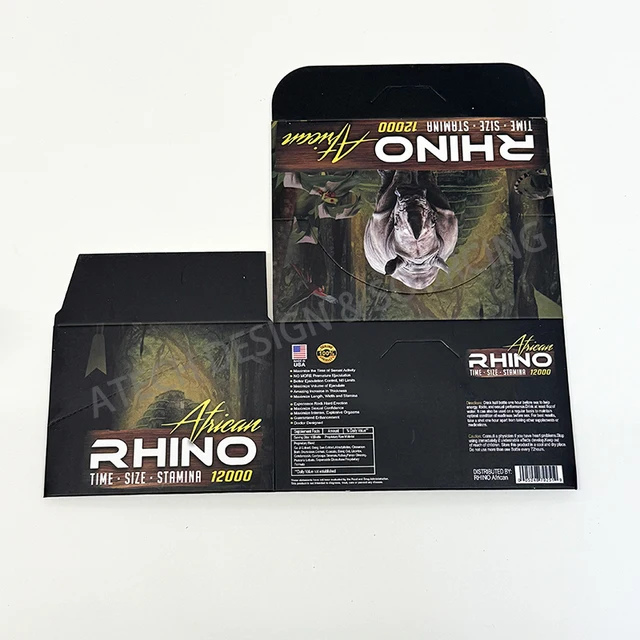 Factory Customized Rhino Drink Box Insert Card Male Enhancement Pills Packaging Display Box Rhino Drink Bottle Box