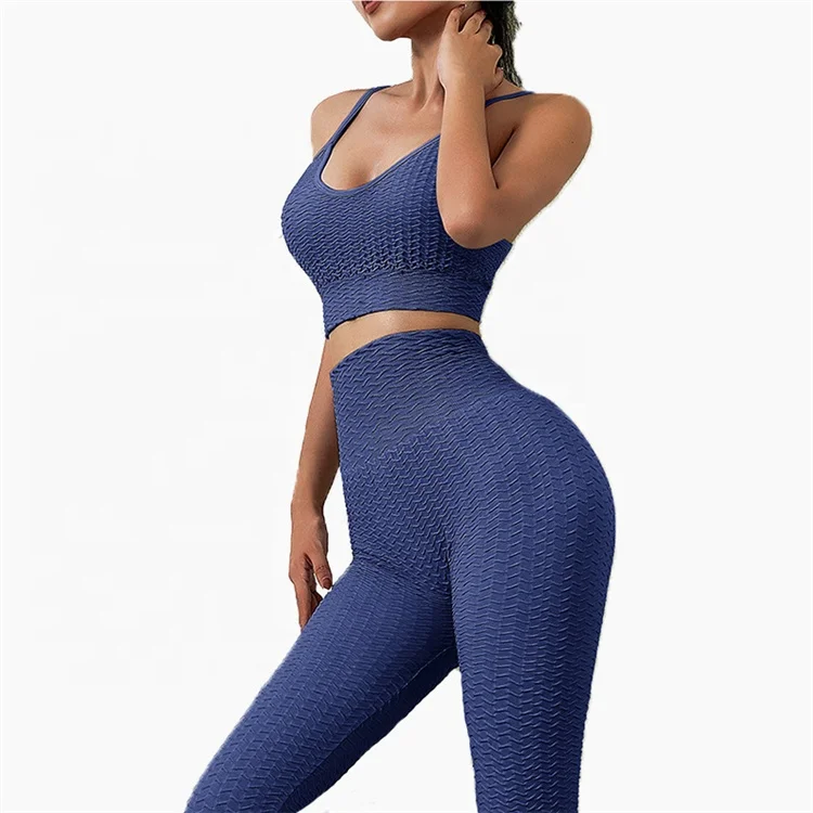 Sexy Sports Bra Bubble Yoga Pants 2021 