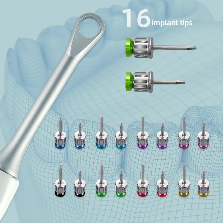 Dental Universal Implant Torque Wrench & 16pc Driver Kit - 2.35mm Shank, YOLIPULI
