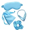4-piece set-lake blue storage bag-hair band-hair ring