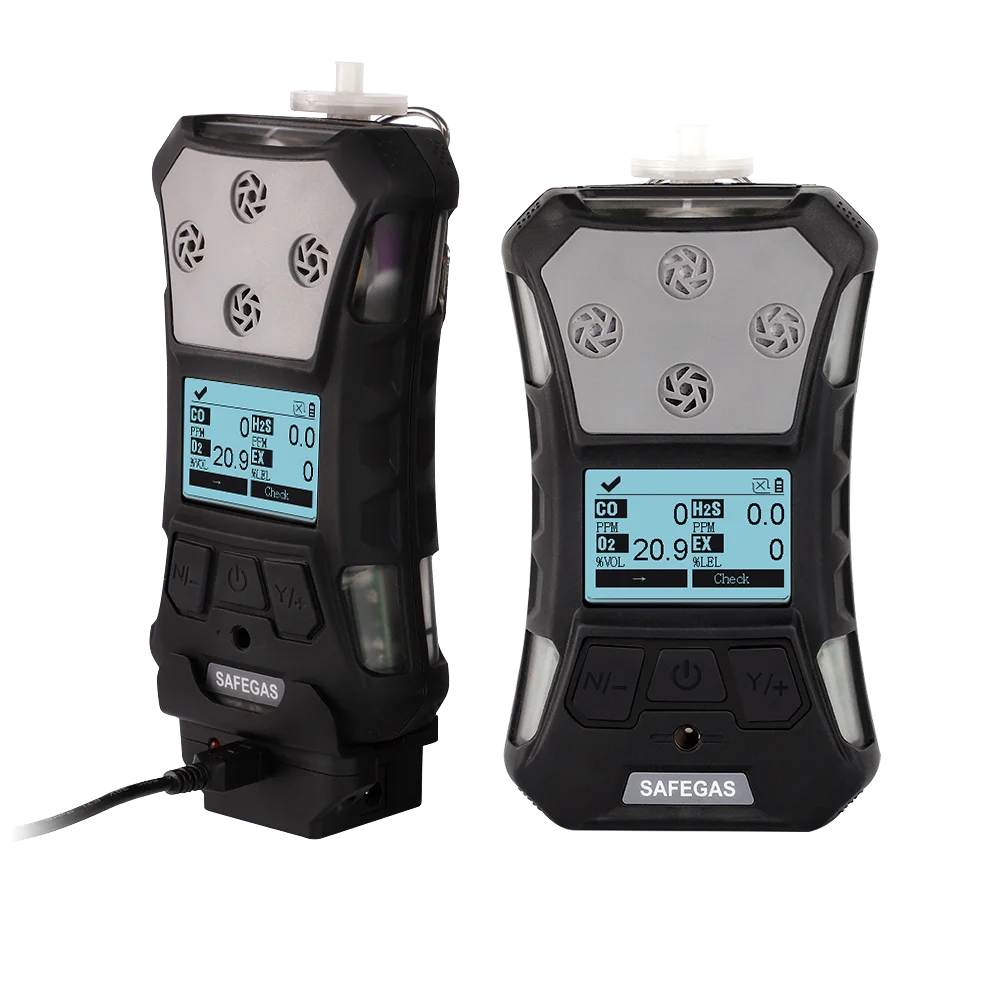 Safegas Portable Gas Detector CH4, H2S, CO, O2, NH3 5 in 1 Imported Sensor IECEX Certificated With Alarm Function
