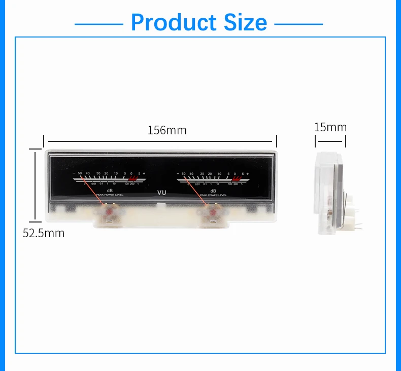 Dual Analog Vu Meter - Dual Channel Amplifier with Backlight