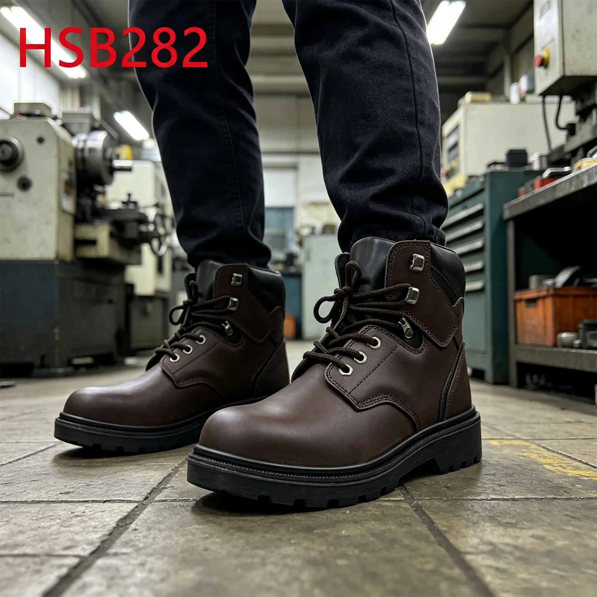 ZYF,Shipping Logistics Anti-hit&nail Brown Hua Singh Safety Shoes Industrial Casting Acid&alkali Proof Outsole Work Boots HSB282