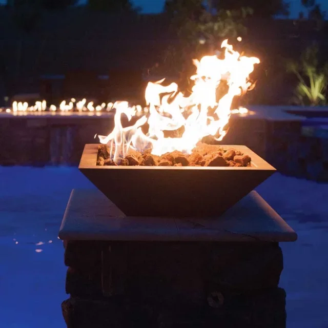 Corten Aço Fogo Tigela Fogo Cachoeira água Características Piscina