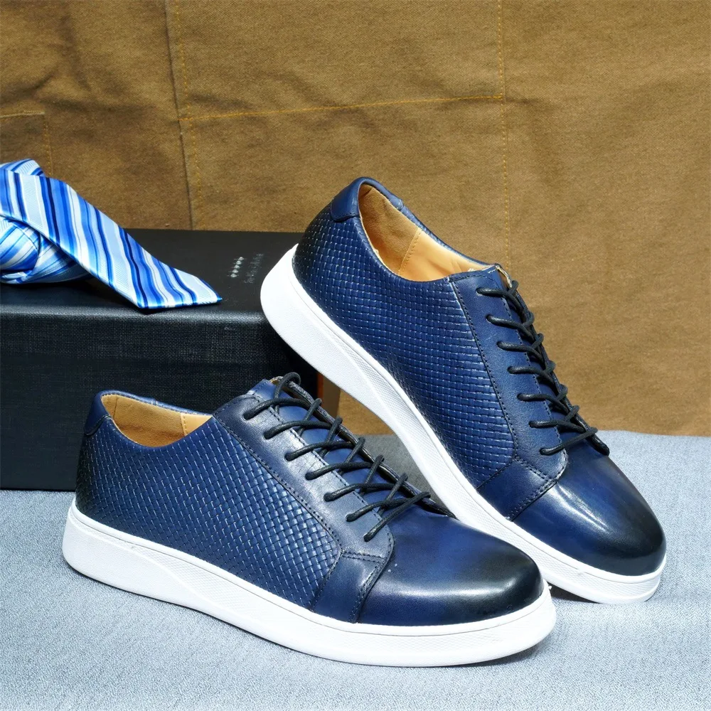 chinese dress ladies Eric Genuine Leather Oxford Style Lace-Up Dress Shoes for Men, Powder Blue / 8.5 main image 0