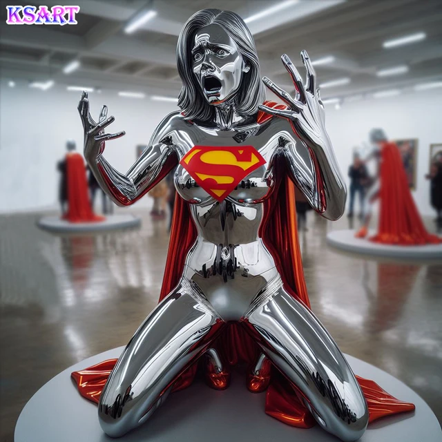 Fiberglass superman action figures fiberglass sculpture custom resin crafts decoration exhibition