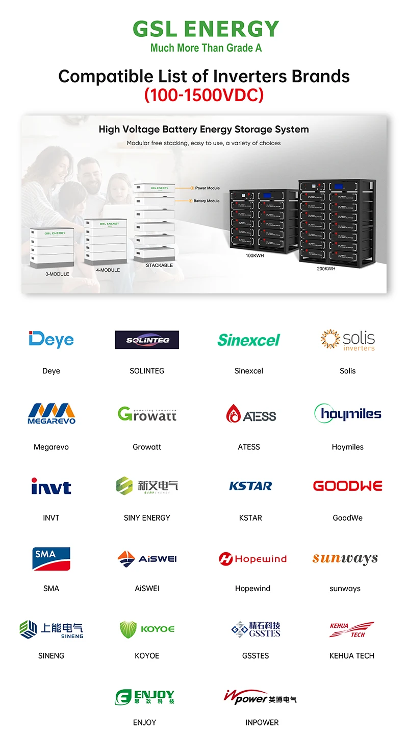 GSL ENERGY High Voltage Lithium Solar Battery 50ah 153.6V 230.4V 460.8V 30kwh Lithium Ion Stackable Lifepo4 solar battery 25kwh supplier