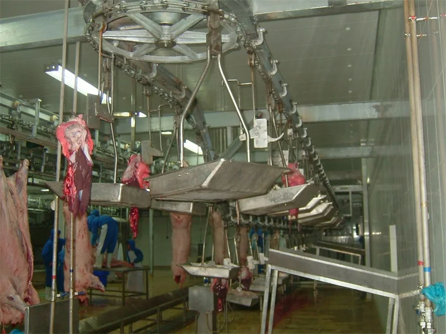 Pork processing machinery for the slaughterhouse and meat cutting industry