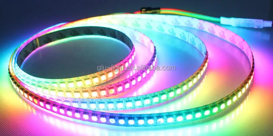 No flicker RGB Led digital strip Matrix 144Leds Addressable 5V APA102 Led Pixel Strip light