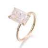 Bague en or massif 18 carats avec diamant moissanite véritable